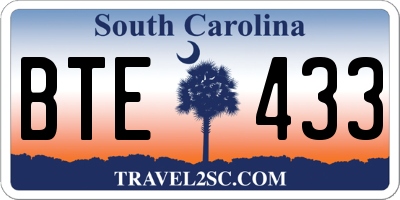 SC license plate BTE433