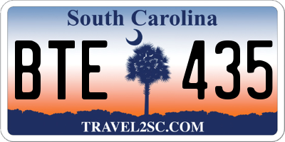 SC license plate BTE435