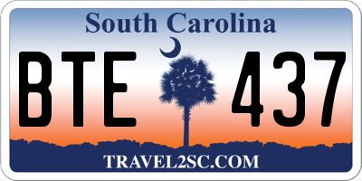 SC license plate BTE437