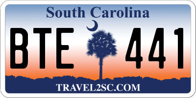 SC license plate BTE441
