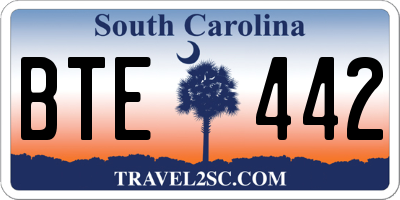 SC license plate BTE442