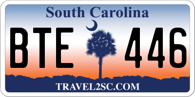 SC license plate BTE446