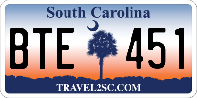 SC license plate BTE451