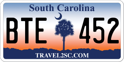 SC license plate BTE452