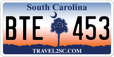 SC license plate BTE453