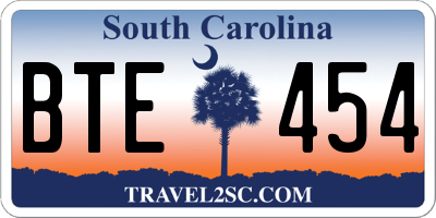 SC license plate BTE454