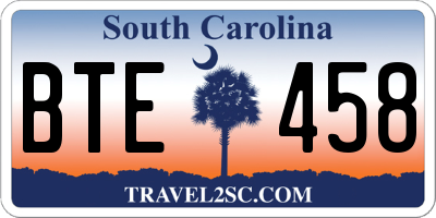 SC license plate BTE458