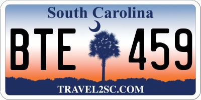 SC license plate BTE459