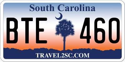 SC license plate BTE460