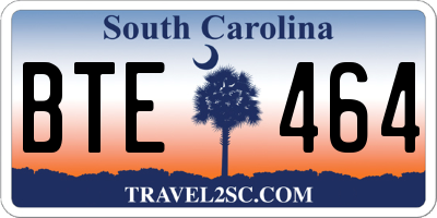 SC license plate BTE464