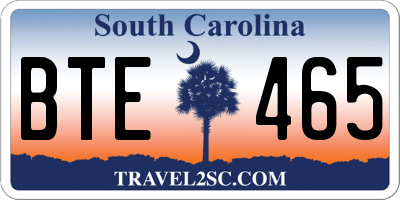 SC license plate BTE465