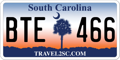 SC license plate BTE466