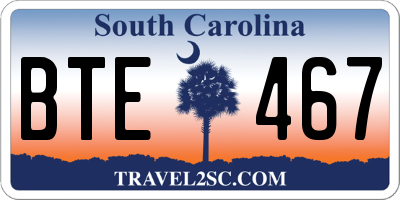 SC license plate BTE467