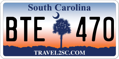 SC license plate BTE470