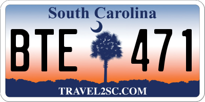 SC license plate BTE471