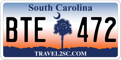 SC license plate BTE472