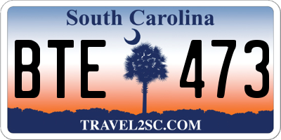 SC license plate BTE473