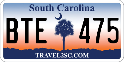 SC license plate BTE475