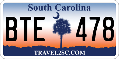 SC license plate BTE478