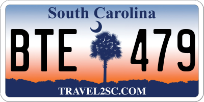 SC license plate BTE479