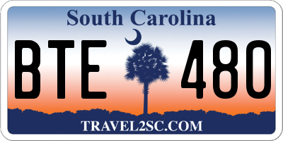 SC license plate BTE480