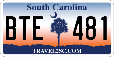 SC license plate BTE481