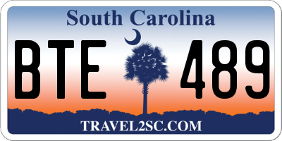 SC license plate BTE489