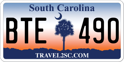 SC license plate BTE490