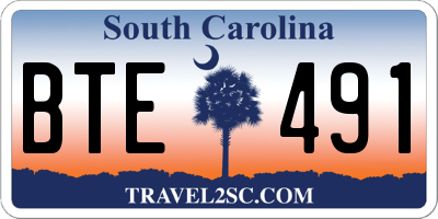 SC license plate BTE491