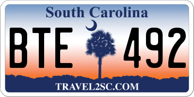 SC license plate BTE492