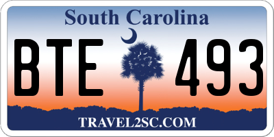 SC license plate BTE493
