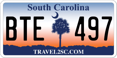 SC license plate BTE497