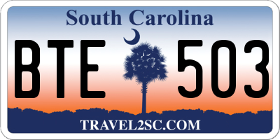 SC license plate BTE503