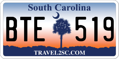 SC license plate BTE519