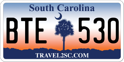 SC license plate BTE530