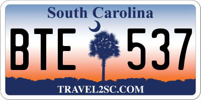 SC license plate BTE537