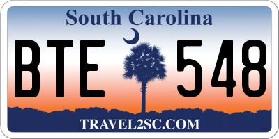 SC license plate BTE548