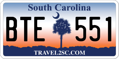 SC license plate BTE551