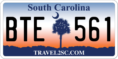 SC license plate BTE561