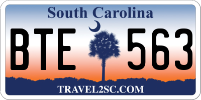 SC license plate BTE563