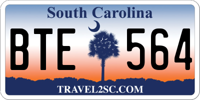 SC license plate BTE564