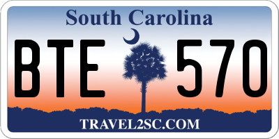 SC license plate BTE570