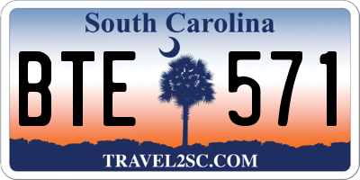 SC license plate BTE571