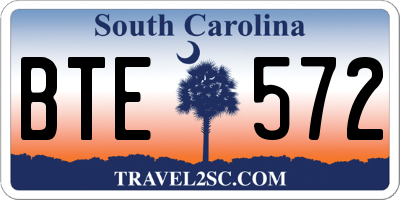 SC license plate BTE572