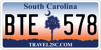 SC license plate BTE578
