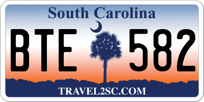 SC license plate BTE582