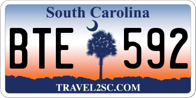 SC license plate BTE592