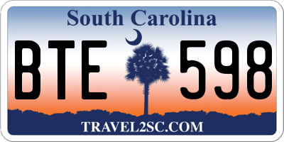 SC license plate BTE598
