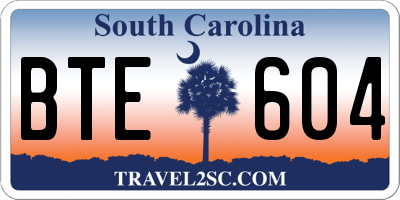 SC license plate BTE604