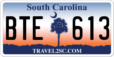 SC license plate BTE613